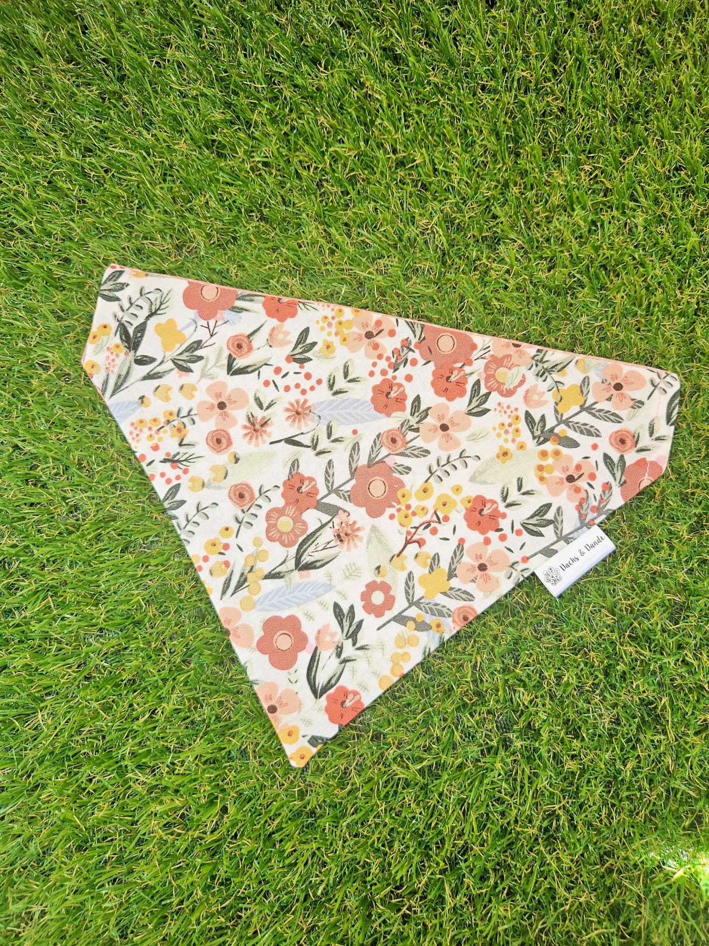 White Floral Pet Bandana