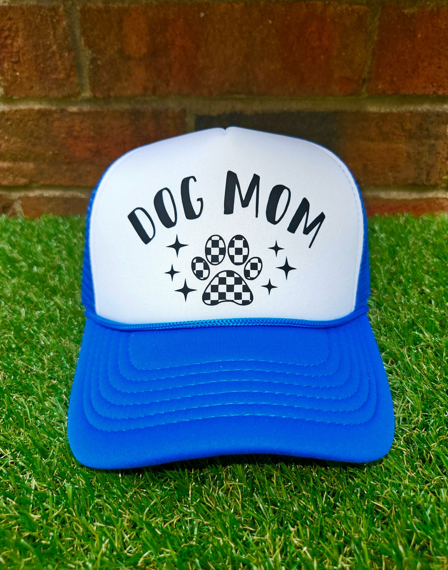 Checkered Paw Dog Mom Hat