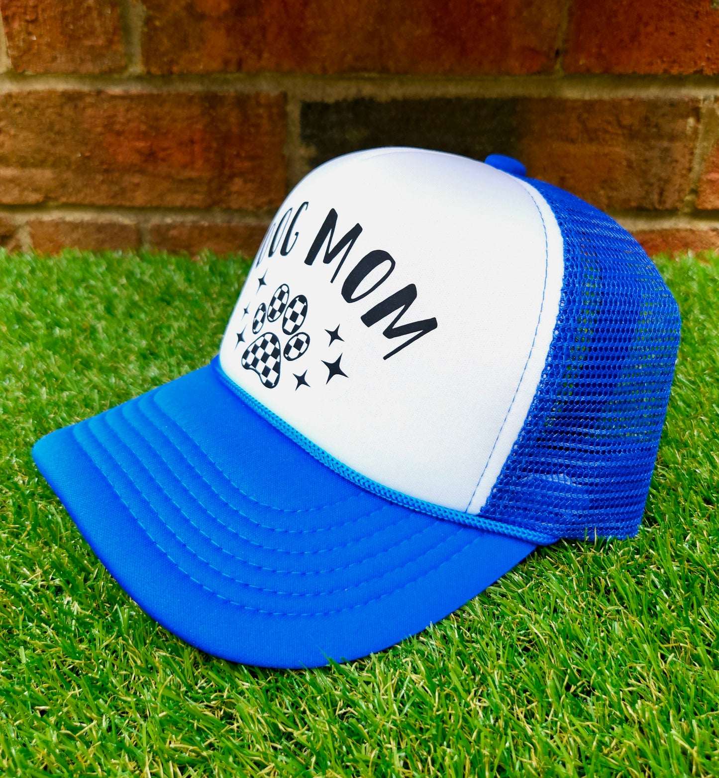 Checkered Paw Dog Mom Hat