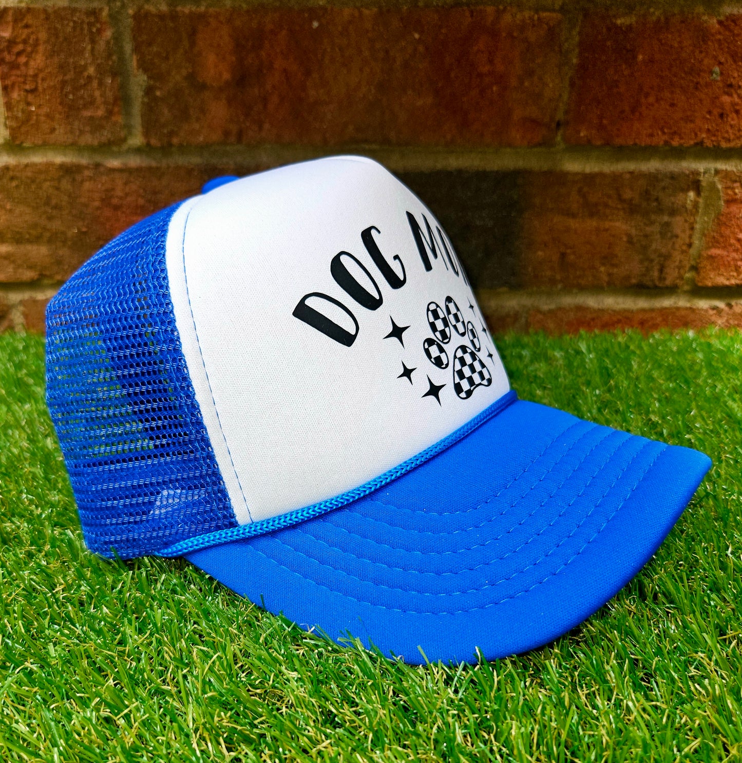 Checkered Paw Dog Mom Hat