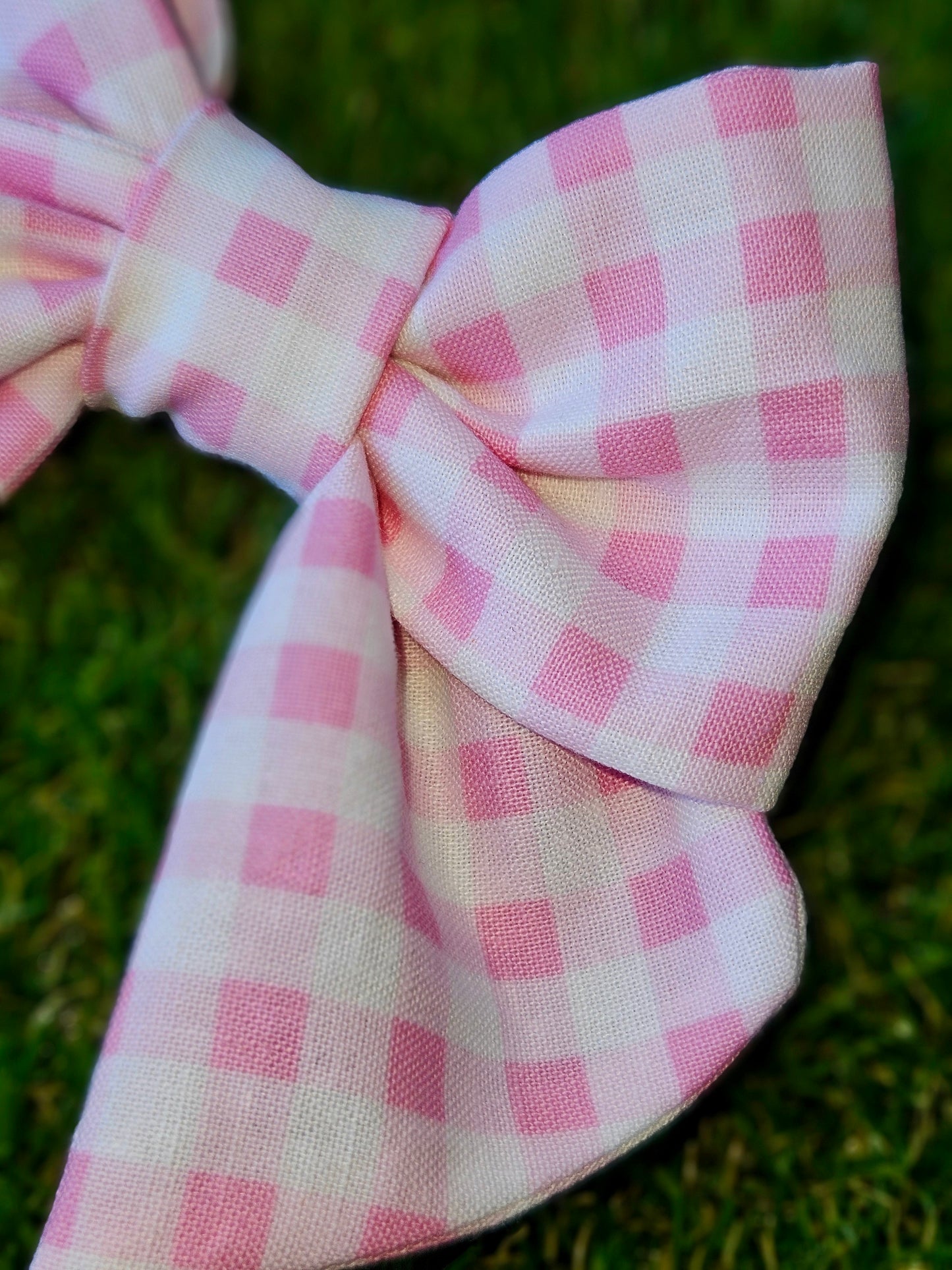 Pink Gingham Sailor Bow