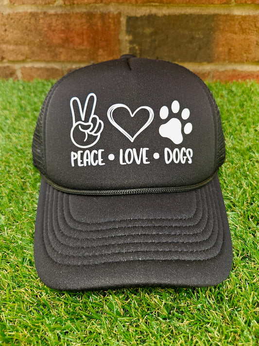 Peace Love Dogs Hat