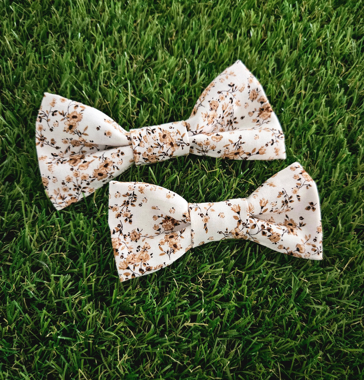 Brown Vintage Floral Bowtie