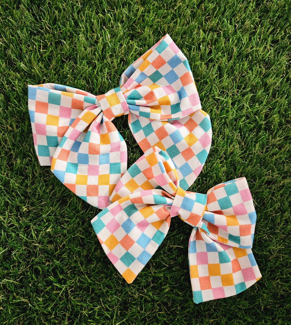 Multi-Color Plaid Sailor Bow