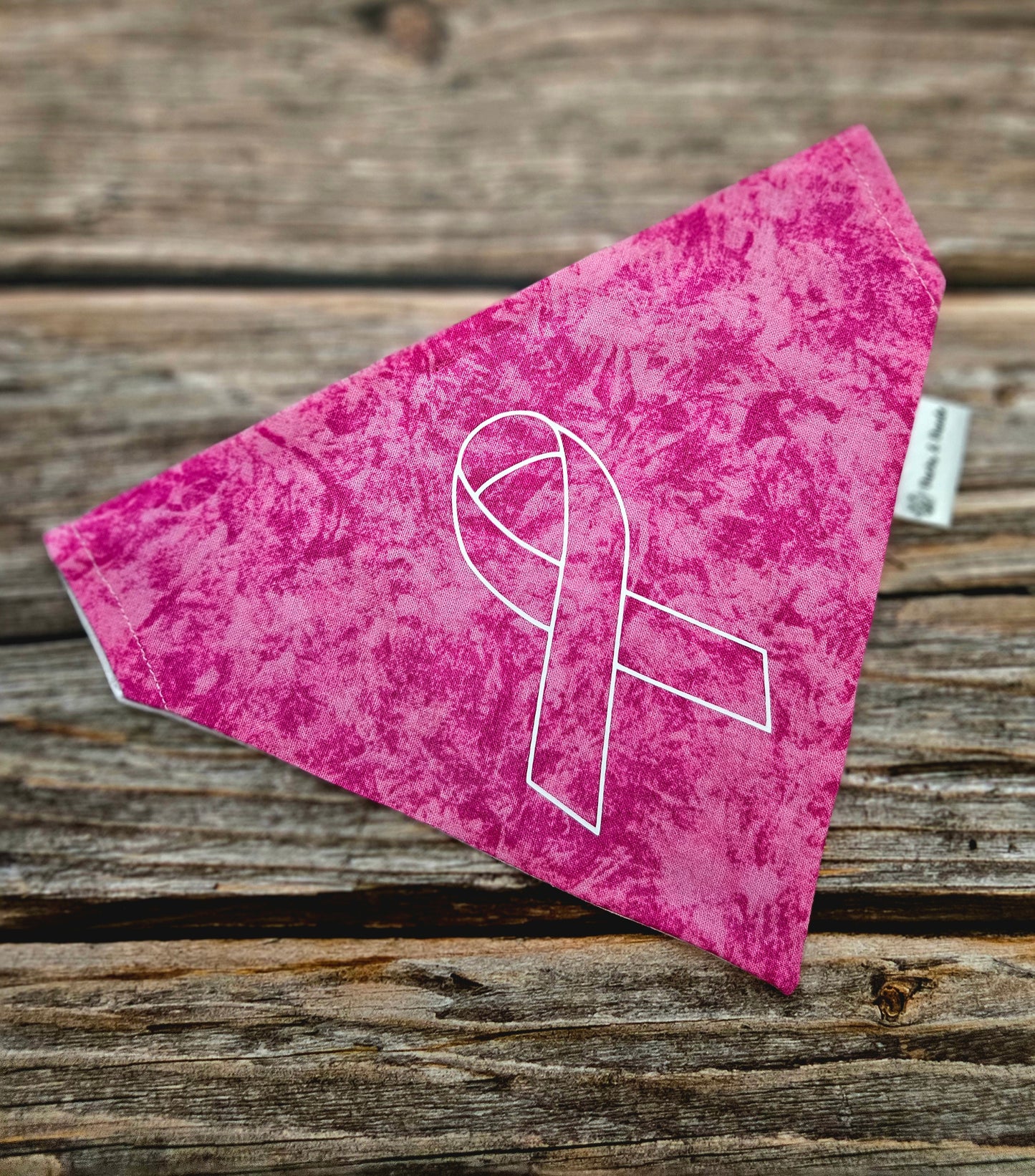 Pink and White Breast Cancer Awareness Bandana