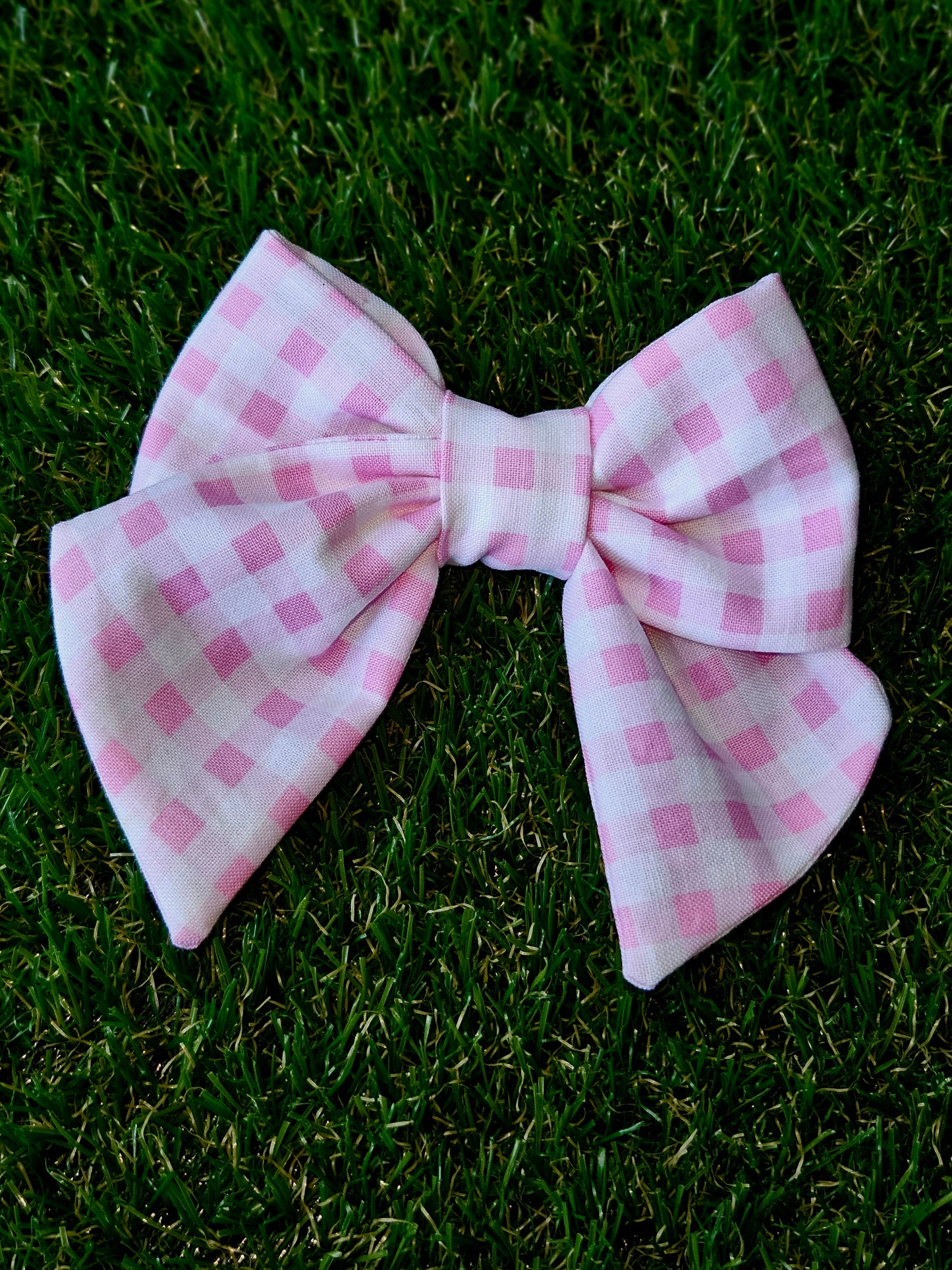 Pink Gingham Sailor Bow